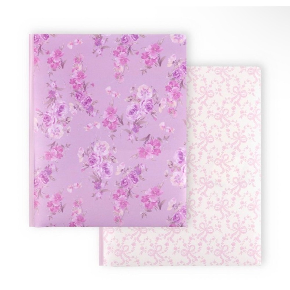 LoveShackFancy x Yoobi 2 Pack Poly Prong Folders Floral Happy Thoughts Coquette